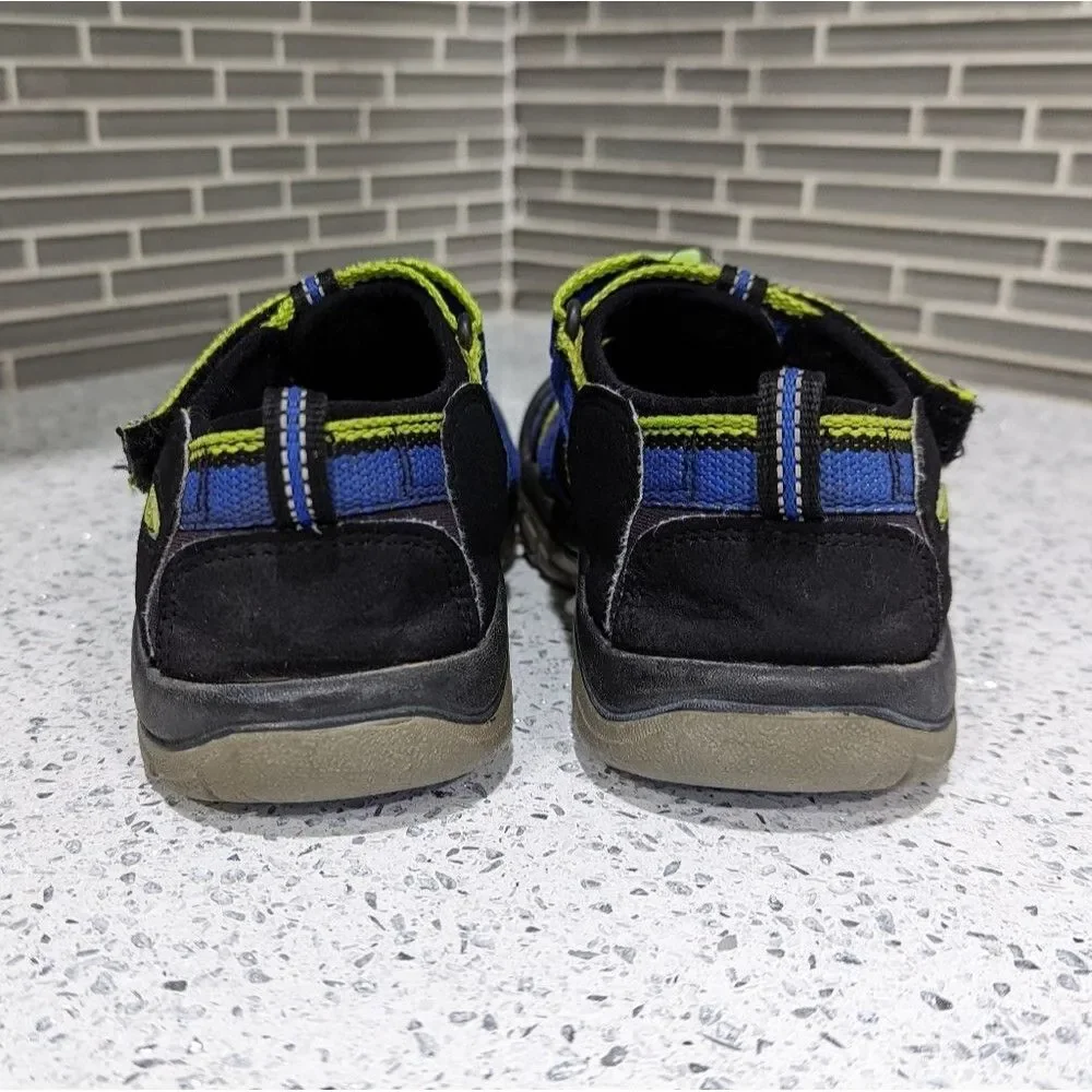 Keen Newport H2 Blue Green Black Striped Fisherman Water Hiking Sandal Boys 2